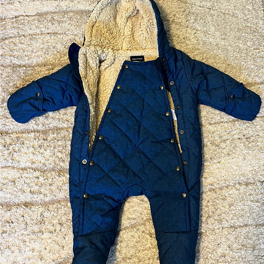 Nautica Navy Quilted Infant Snowsuit